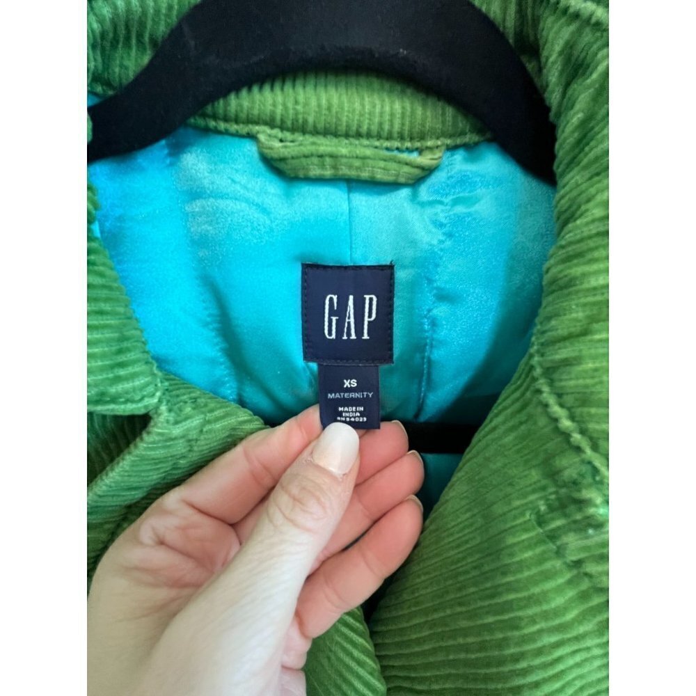 GAP Maternity Green Corduroy Double-Breasted Peacoat Jacket XS - Picture 7 of 10
